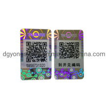 Custom Hot Sale Hologram Sticker with Qr Code